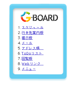 G-BOARD携帯端末の画面